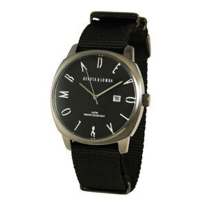 DEVOTA & LOMBA Black Nylon Dress Men's Watch